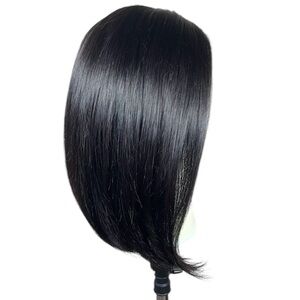 UNICE Human Hair Natural Black Pre Cut 13x4 Glueless 12 Inch Wig